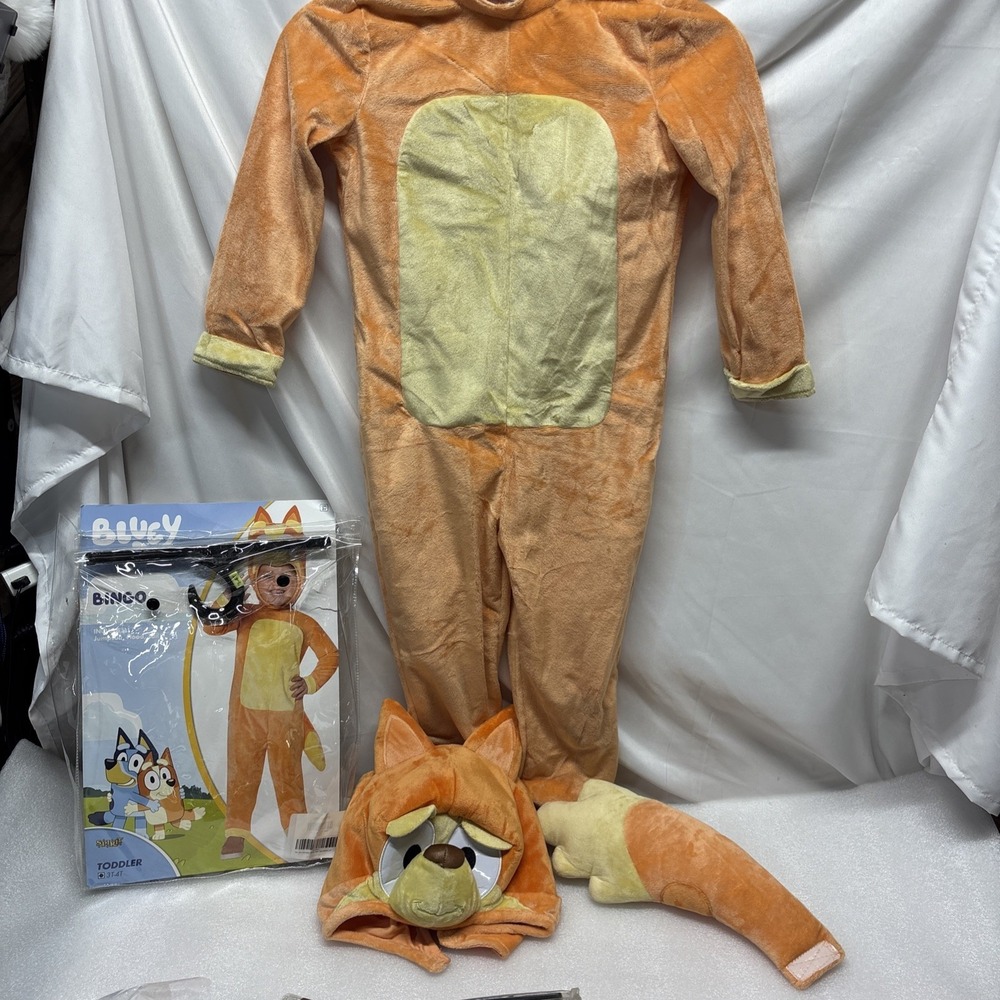 Bluey Bingo Heeler Orange Costume Infant Size 3T-4T Halloween EUC - Picture 5 of 8